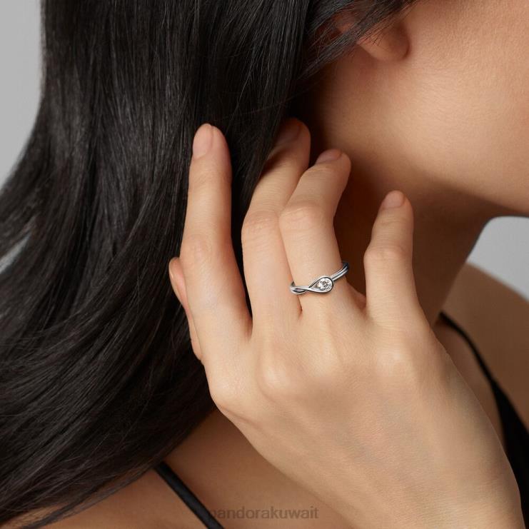 خاتم من الألماس وزنه 0.25 قيراط تم تصنيعه في مختبر بريليانس Pandora الفضة الاسترليني N6N0X507 مُكَمِّلات