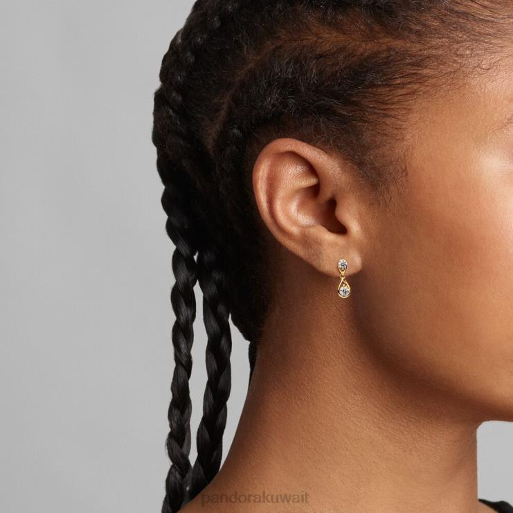 أقراط متدلية من الماس بوزن 0.50 قيراط تم تصنيعها في المعمل Pandora ذهب N6N0X828 مُكَمِّلات