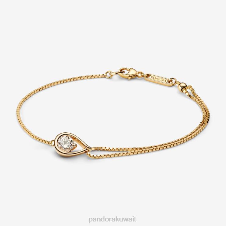 تم إنشاء سوار سلسلة مزدوج من الماس بوزن 0.50 قيراط Tw 2 Pandora ذهب N6N0X461 مُكَمِّلات