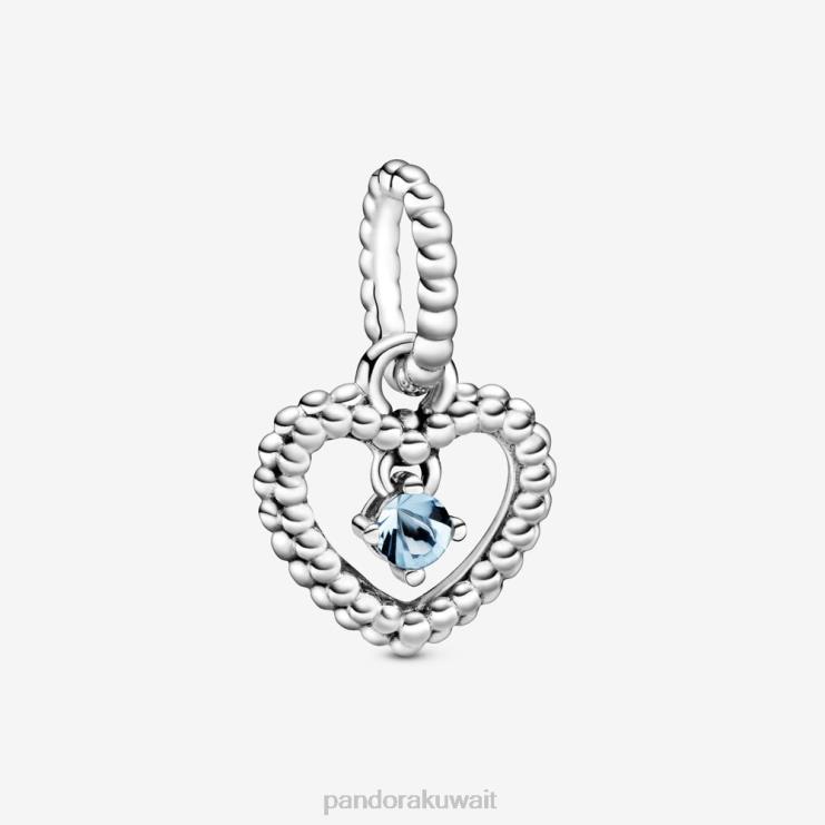 سحر متدلي على شكل قلب مطرز بالأكوا من مارس Pandora الفضة الاسترليني / الأزرق N6N0X135 مُكَمِّلات