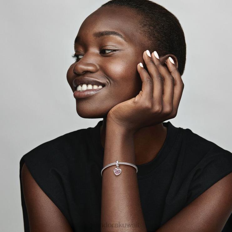 سحر متدلي على شكل قلب مكتوب عليه أمي Pandora الفضة الاسترليني N6N0X137 مُكَمِّلات