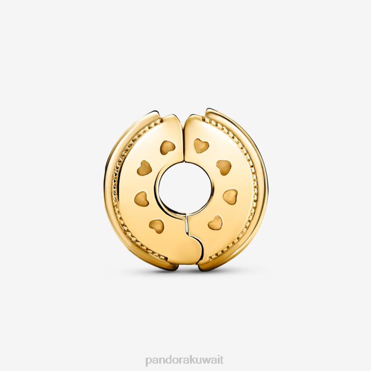 خطوط تمهيد متألقة وحلية مشبك الشعار Pandora مطلي بالذهب N6N0X19 مُكَمِّلات