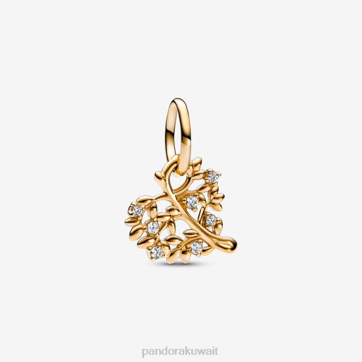 سحر متدلي على شكل قلب وشجرة العائلة متلألئ Pandora ذهب N6N0X257 مُكَمِّلات