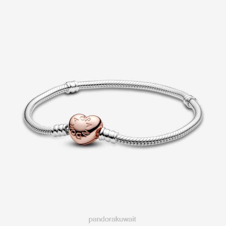 لحظات القلب المشبك سوار سلسلة الثعبان Pandora نغمتان N6N0X337 مُكَمِّلات