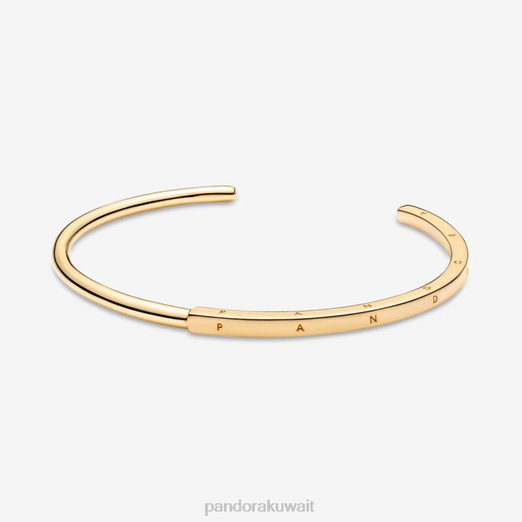 التوقيع معرف الإسورة المفتوحة Pandora مطلي بالذهب N6N0X437 مُكَمِّلات