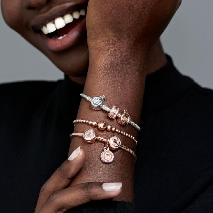 سلسلة من الخرز المنزلق سوار Pandora ارتفع الذهب مطلي N6N0X453 مُكَمِّلات