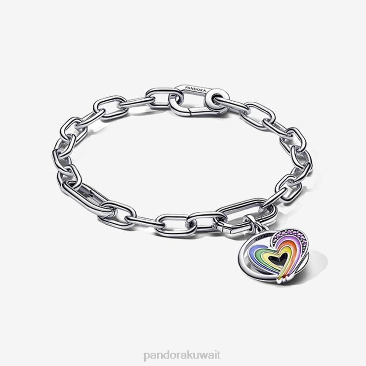 مجموعة أساور قلب قوس قزح من مي Pandora اللون القياسي N6N0X471 مُكَمِّلات
