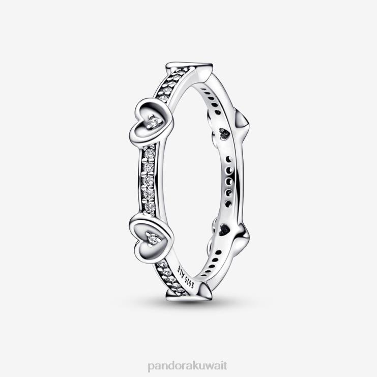 حلقة قلوب متألقة مشعة Pandora الفضة الاسترليني N6N0X503 مُكَمِّلات