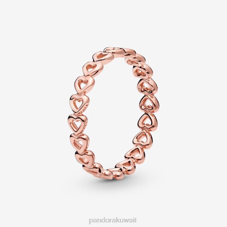 عصابة القلوب Pandora ارتفع الذهب مطلي N6N0X504 مُكَمِّلات