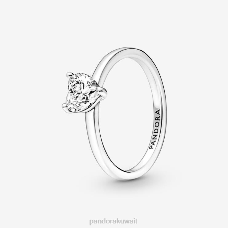 خاتم سوليتير على شكل قلب متلألئ Pandora الفضة الاسترليني N6N0X515 مُكَمِّلات