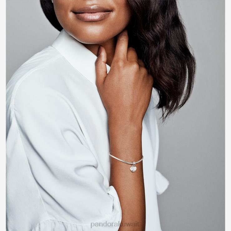 سحر متدلي على شكل قلب مزدوج Pandora الفضة الاسترليني N6N0X51 مُكَمِّلات
