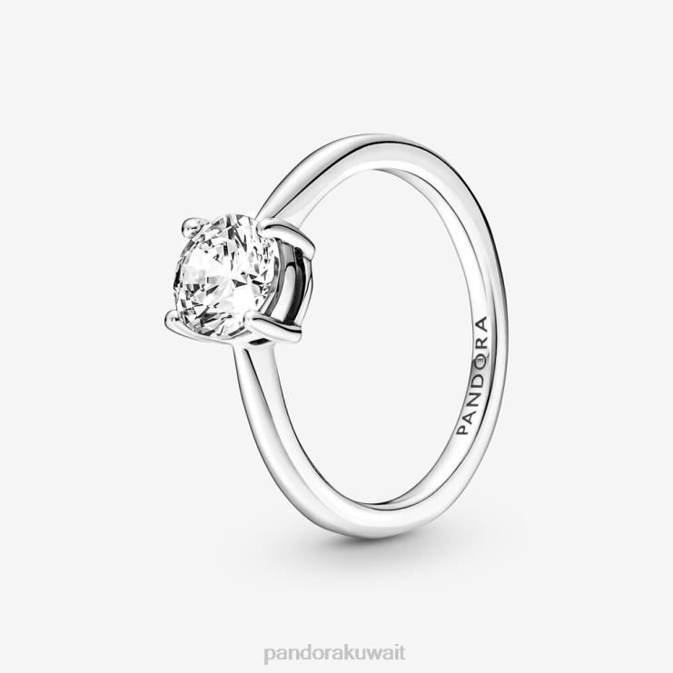 خاتم سوليتير متلألئ Pandora الفضة الاسترليني N6N0X523 مُكَمِّلات