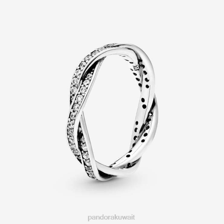 حلقة الخطوط الملتوية المتلألئة Pandora الفضة الاسترليني N6N0X530 مُكَمِّلات
