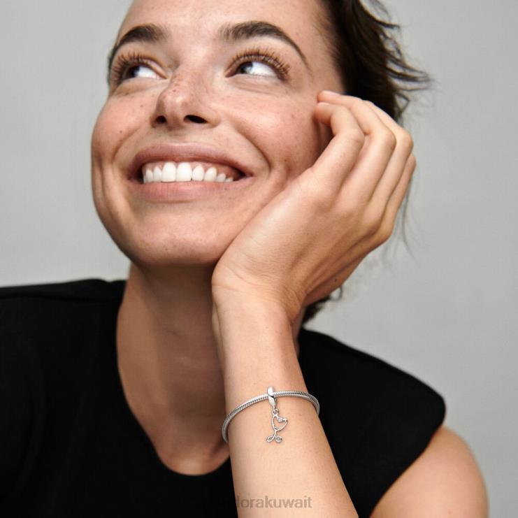 سحر تتدلى على شكل قلب سماعة الطبيب Pandora الفضة الاسترليني N6N0X55 مُكَمِّلات