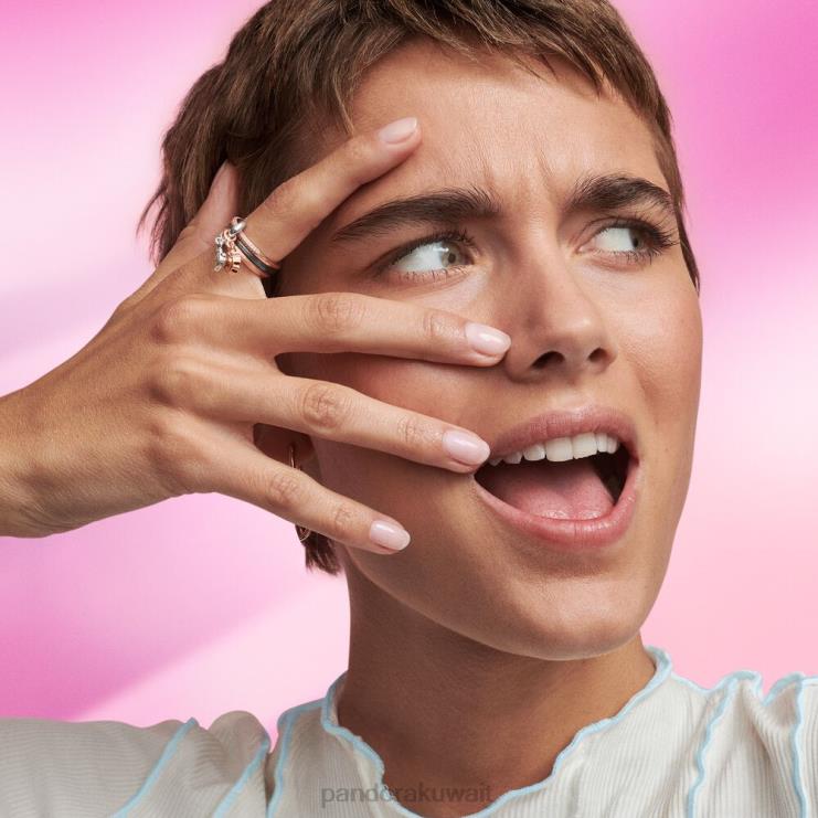 لي خاتم Pandora مطلي بالروثينيوم N6N0X565 مُكَمِّلات