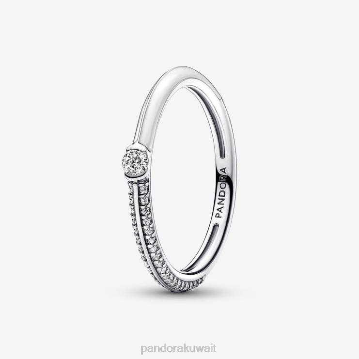 لي تمهيد وحلقة مزدوجة Pandora الفضة الاسترليني/الأبيض N6N0X574 مُكَمِّلات