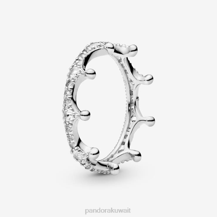 حلقة تاج متلألئة شفافة Pandora الفضة الاسترليني N6N0X594 مُكَمِّلات