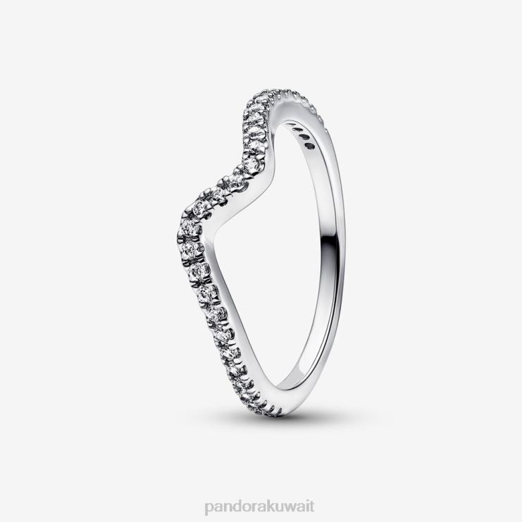 حلقة موجة متلألئة Pandora الفضة الاسترليني N6N0X599 مُكَمِّلات