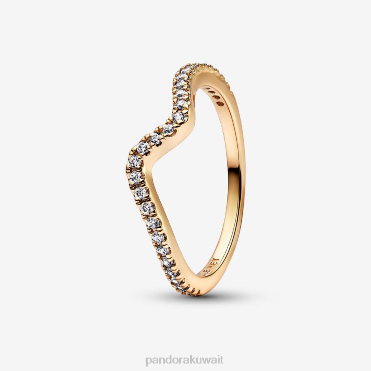 حلقة موجة متلألئة Pandora مطلي بالذهب N6N0X601 مُكَمِّلات
