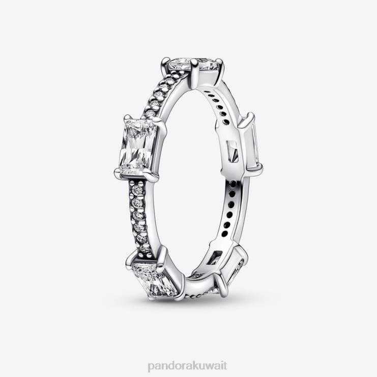 قضبان مستطيلة متلألئة بحلقة تمهيد Pandora الفضة الاسترليني N6N0X616 مُكَمِّلات