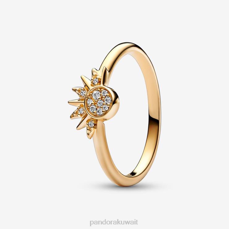 حلقة الشمس السماوية المتلألئة Pandora مطلي بالذهب N6N0X641 مُكَمِّلات