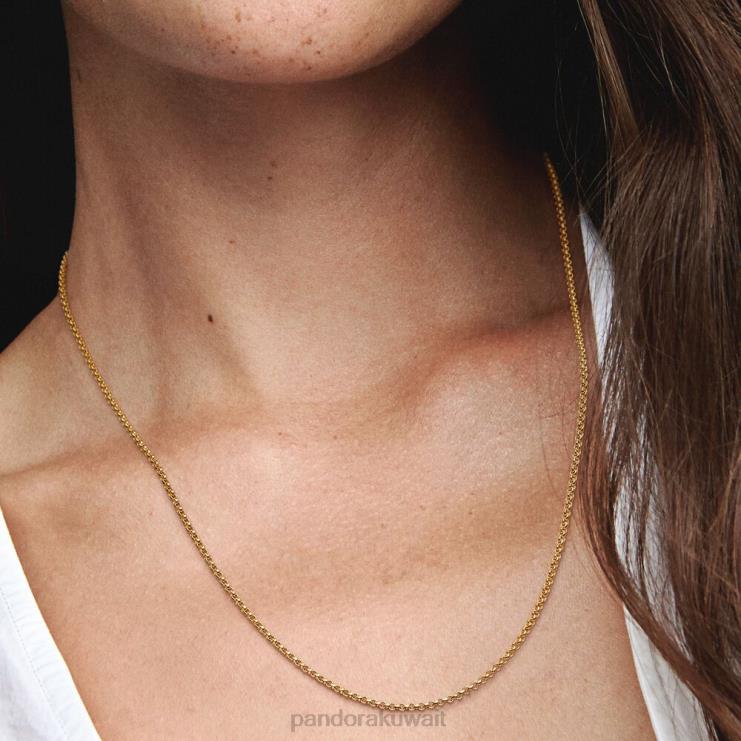 قلادة سلسلة رولو Pandora مطلي بالذهب N6N0X712 مُكَمِّلات