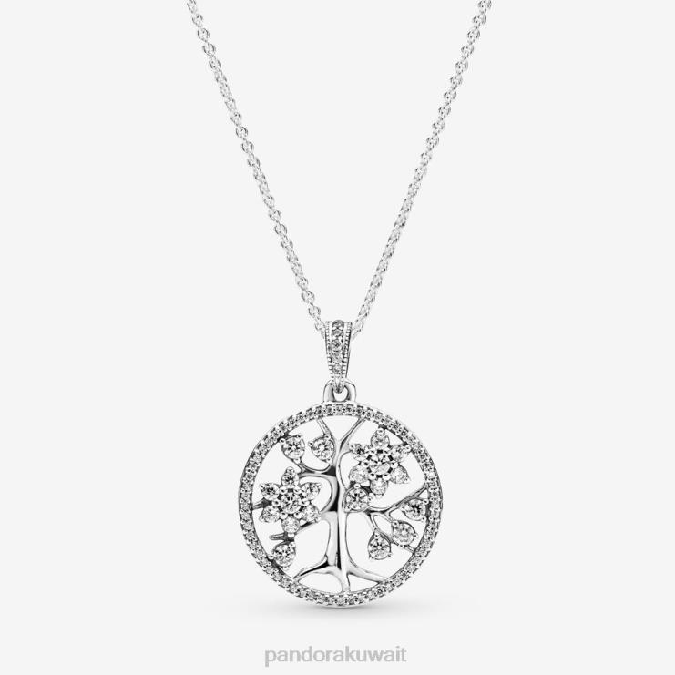 قلادة شجرة العائلة البراقة Pandora الفضة الاسترليني N6N0X721 مُكَمِّلات