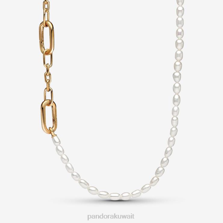قلادة من اللؤلؤ المزروع في المياه العذبة المعالجة من مي Pandora مطلي بالذهب N6N0X741 مُكَمِّلات