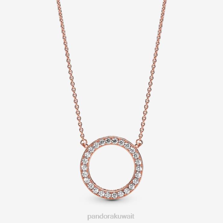 دائرة قلادة التألق Pandora ارتفع الذهب مطلي N6N0X742 مُكَمِّلات