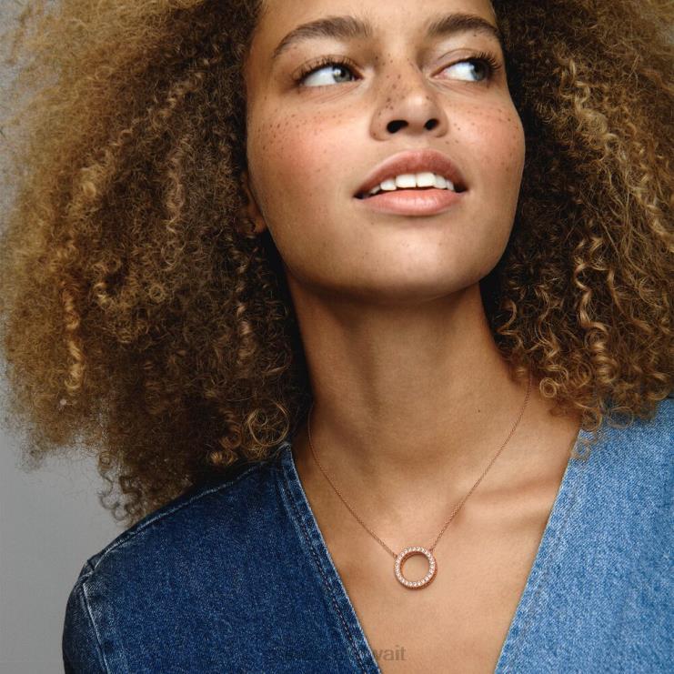 دائرة قلادة التألق Pandora ارتفع الذهب مطلي N6N0X742 مُكَمِّلات