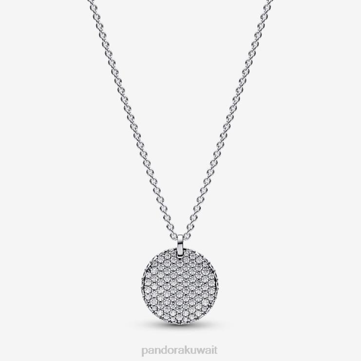 تمهيد مجموعة قلادة مستديرة وأقراط هوب Pandora اللون القياسي N6N0X764 مُكَمِّلات