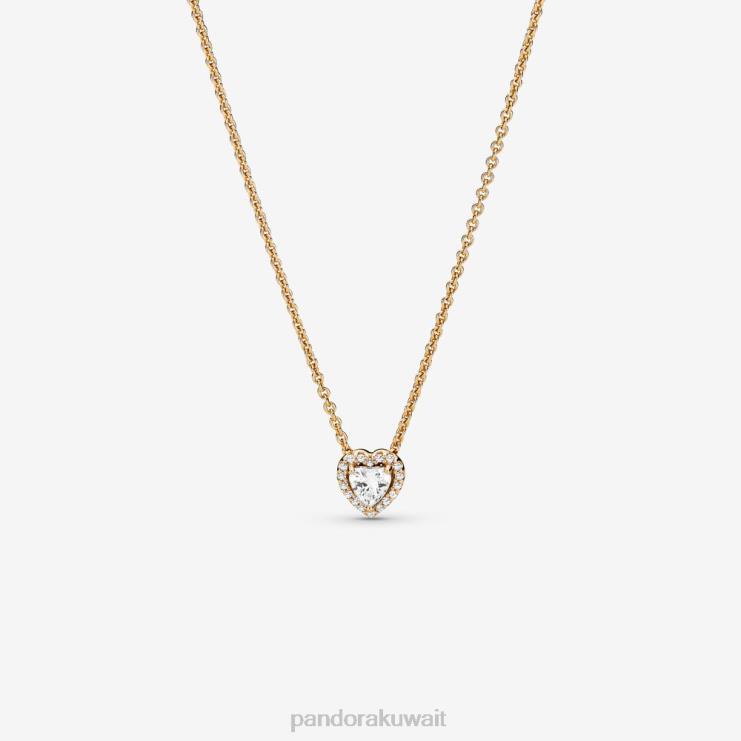 طقم قلوب مرتفعة من قلادة وأقراط Pandora نغمتان N6N0X778 مُكَمِّلات