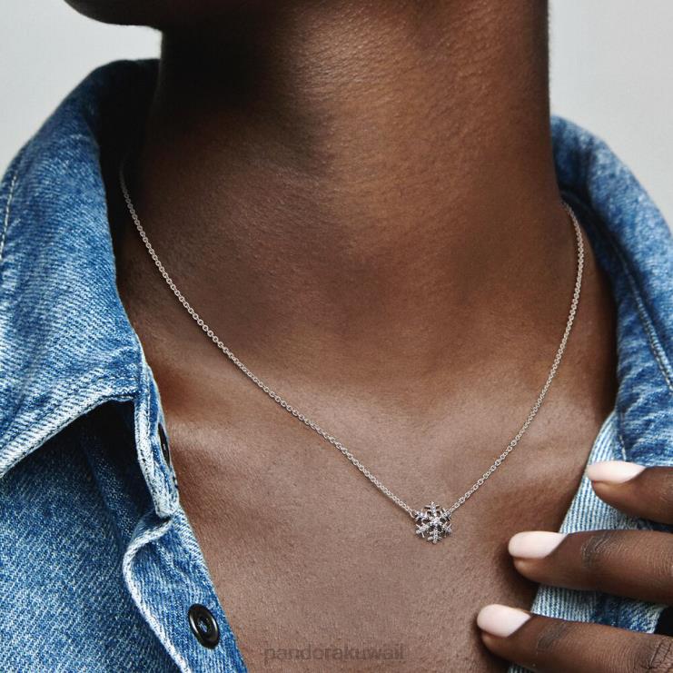 قلادة قلادة ندفة الثلج المتلألئة Pandora الفضة الاسترليني N6N0X801 مُكَمِّلات