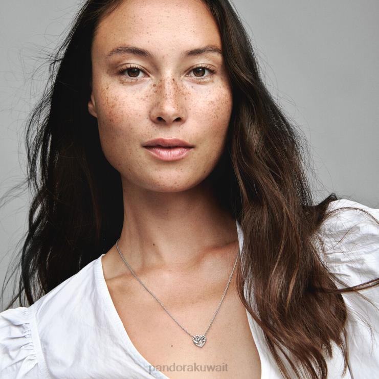 قلادة كولير على شكل شجرة عائلة على شكل قلب Pandora الفضة الاسترليني N6N0X807 مُكَمِّلات