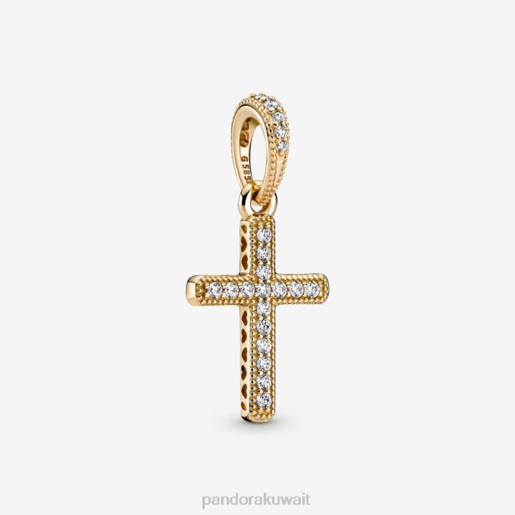 قلادة متقاطعة متلألئة Pandora ذهب N6N0X811 مُكَمِّلات