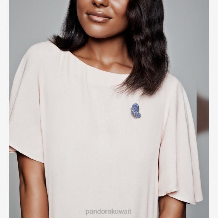 بروش الفراشة Pandora الفضة الاسترليني / الأزرق N6N0X819 مُكَمِّلات