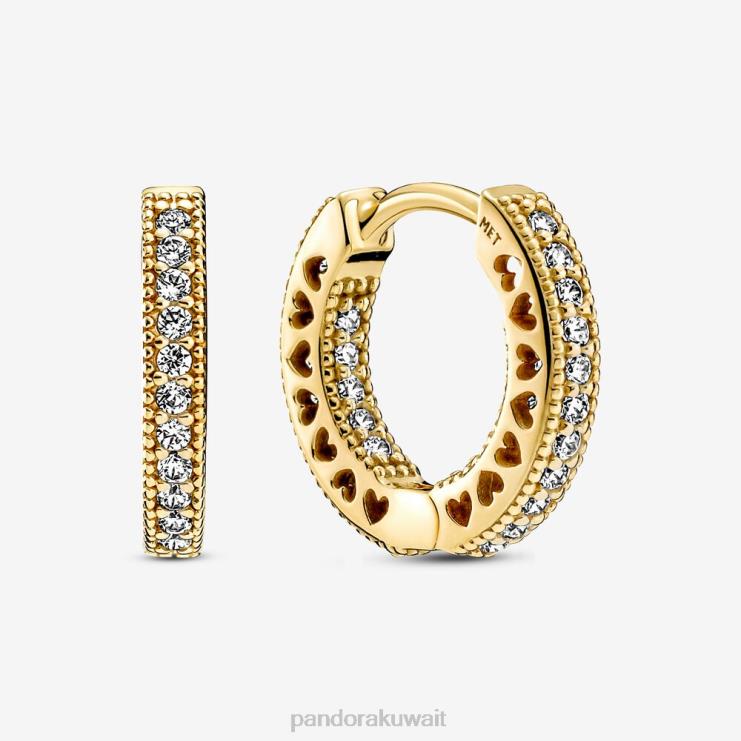 تمهيد القلب هوب الأقراط Pandora مطلي بالذهب N6N0X831 مُكَمِّلات