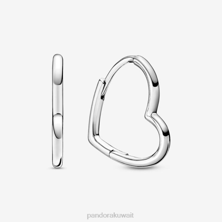 أقراط دائرية على شكل قلب غير متناظرة Pandora الفضة الاسترليني N6N0X832 مُكَمِّلات