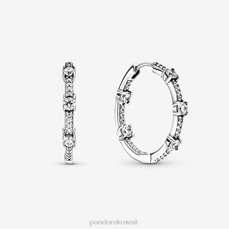 أقراط دائرية متلألئة Pandora الفضة الاسترليني N6N0X855 مُكَمِّلات