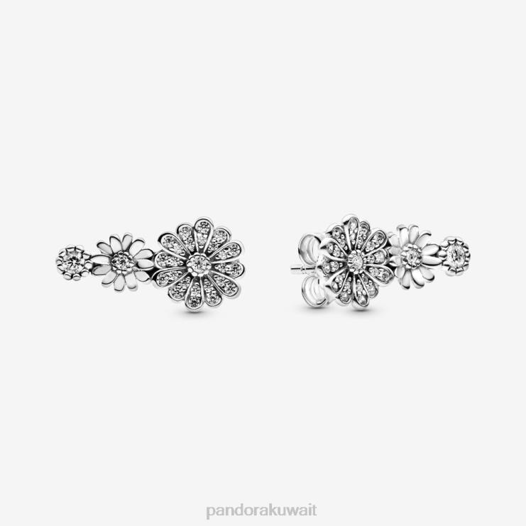 أقراط ثلاثية من زهرة الأقحوان المتلألئة Pandora الفضة الاسترليني N6N0X880 مُكَمِّلات