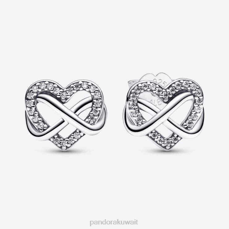 أقراط متلألئة على شكل قلب لا نهاية لها Pandora الفضة الاسترليني N6N0X881 مُكَمِّلات