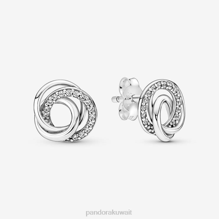 تطوق العائلة دائمًا الأقراط المرصعة Pandora الفضة الاسترليني N6N0X906 مُكَمِّلات