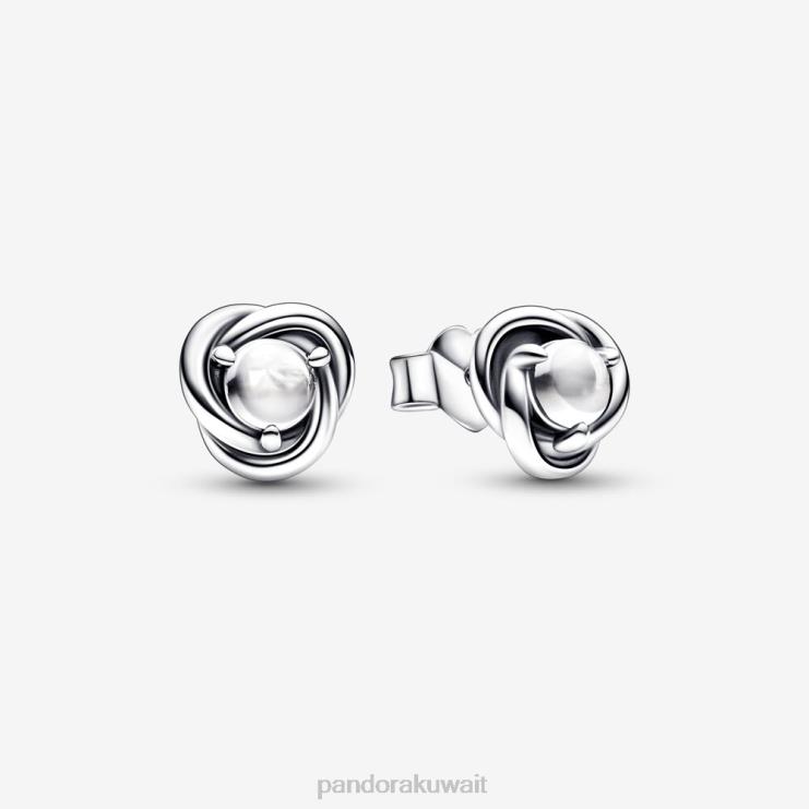 أقراط دائرة الخلود من حجر بخت شهر أبريل Pandora الفضة الاسترليني N6N0X909 مُكَمِّلات