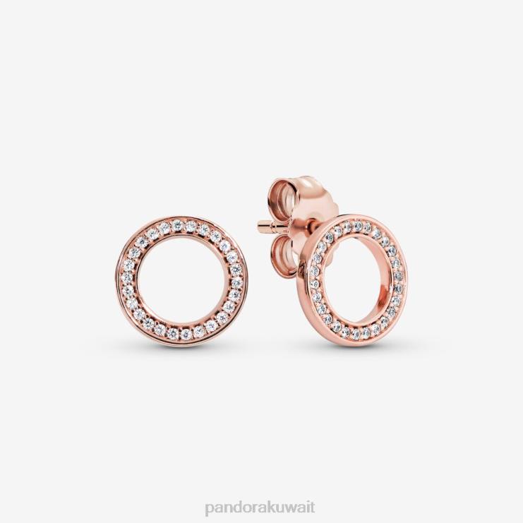 أقراط دائرية متلألئة Pandora ارتفع الذهب مطلي N6N0X912 مُكَمِّلات