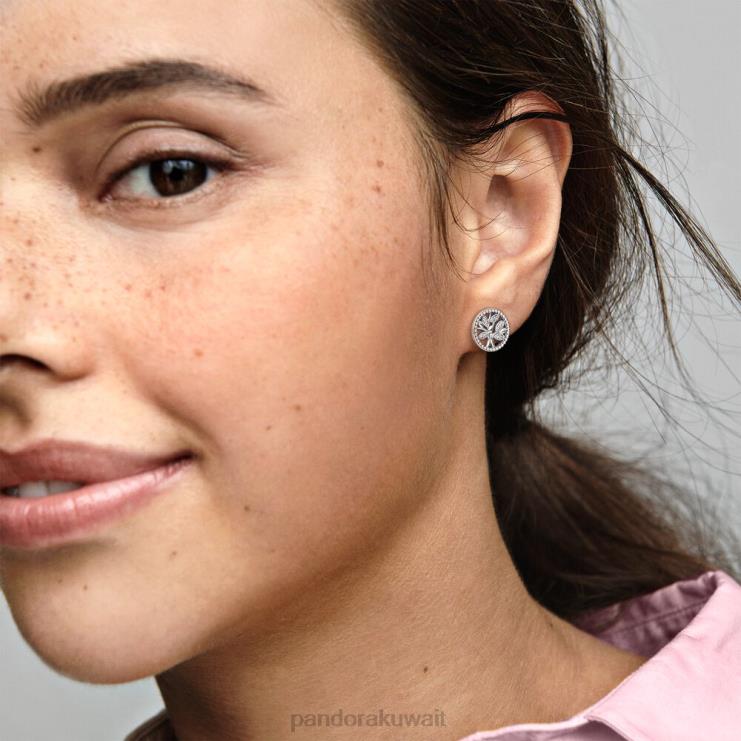 أقراط متلألئة على شكل شجرة العائلة Pandora الفضة الاسترليني N6N0X916 مُكَمِّلات