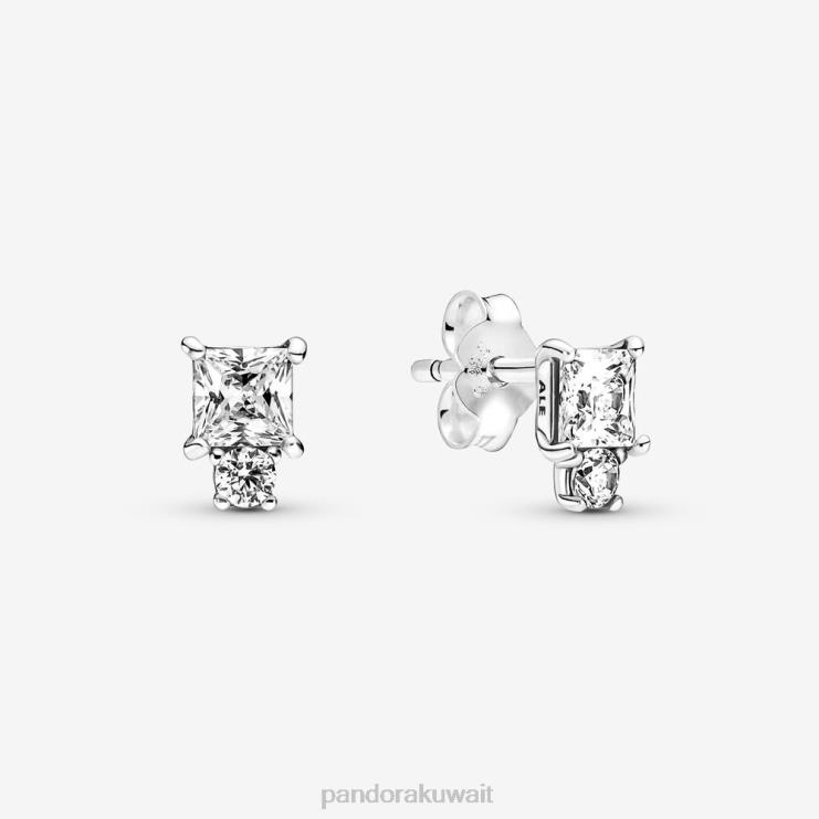 أقراط مستديرة ومربعة متلألئة Pandora الفضة الاسترليني N6N0X923 مُكَمِّلات